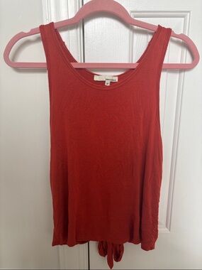 Rust Tie-Back Scoop Neck Tank